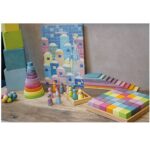 36 cubos en tonos pastel
