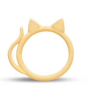 Mordedor de anilla fabricado con caucho 100% natural gato lanco coco