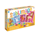 4 Láminas de unicornios para pintar con arena de colores al levantar las pegatinas