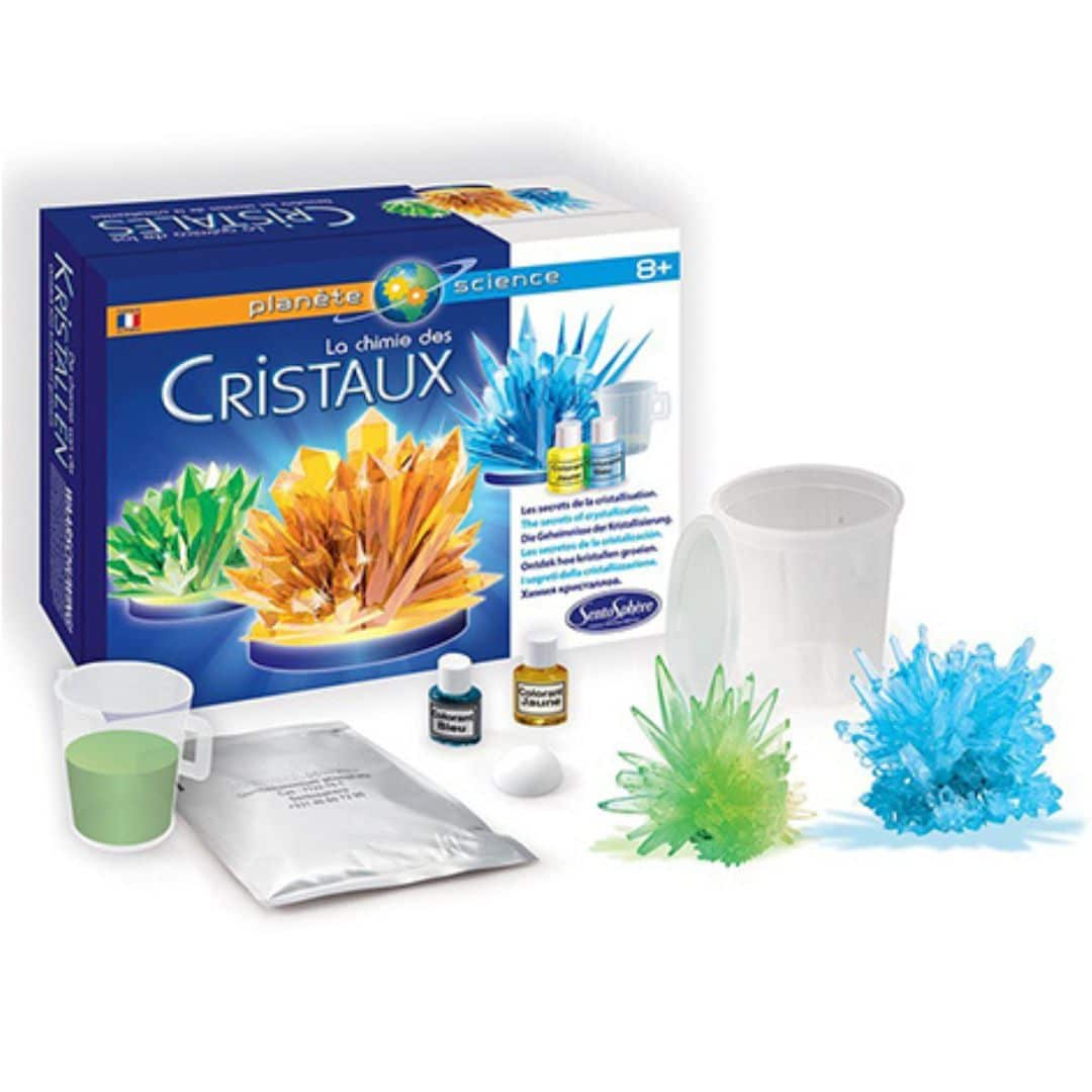 La química de los cristales, juego de ciencia y experimentación La química de los cristales, juego de ciencia y experimentación, caja y contenido