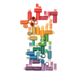 juego de 72 piezas de madera de colores arcoíris de grapat Lola