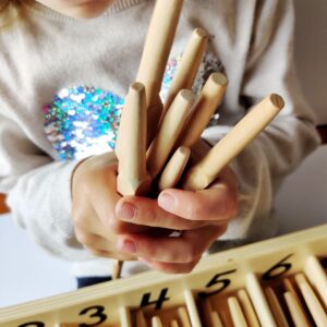 Caja de husos montessori