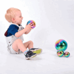 Set de bolas sensoriales con reflejo tornasoladas de acero inoxidable