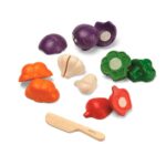 Surtido de verduras vegetales Plan toys con velcro y cuchillo de madera