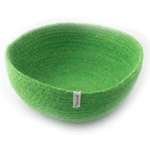 cesta redonda de yute verde