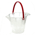 cubo transparente con asa y boquilla
