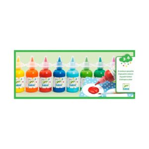 8 botes de témpera de colores djeco