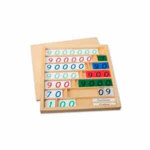 Juego del banco montessori para multiplicaciones largas