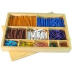 Caja de perlas montessori para multiplicar