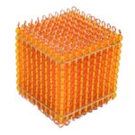 Cubo de 1000 perlas doradas montessori