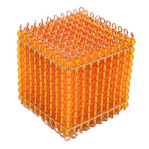 Cubo de 1000 perlas doradas montessori