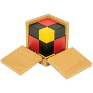 Cubo del binomio algebraico montessori