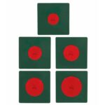 Set de cuadrados y círculos de metal montessori