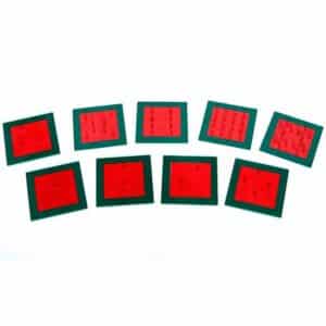 Fracciones de cuadrados metálicos montessori