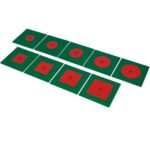Set de cuadrados y círculos de metal montessori