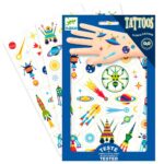 Tatuajes el espacio brilla en la oscuridad Djeco