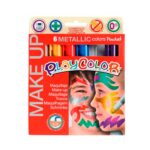 6 pinturas de tempera sólida para mauillar la cara con colores metálicos