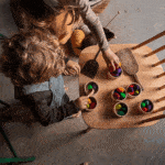 36 piezas para mandalas en los colores de arcoíris con forma de huevo