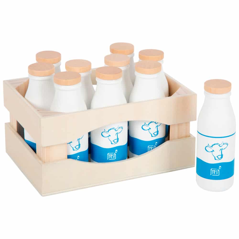 Caja de botellas de leche de Legler Caja de botellas de leche de Small foot - Imagen 1