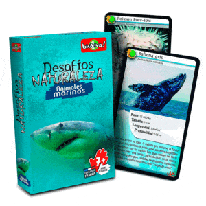 juego de cartas desafíos de la naturaleza animales marinos