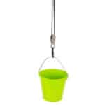 Polea con cubo metálico verde