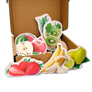 10 Imanes de bambú Frutas