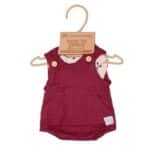 conjunto de ropa de pelele granate y pañuelo para muñecos de 38 centímetros