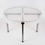 Mesa sensorial circular con cuatro bandejas