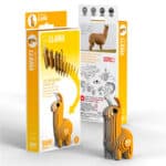 puzzle 3d para montar de cartón de una llama
