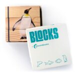 3 bloques de madera para formar 4 puzzles sencillos de animales marinos