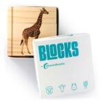 3 bloques de madera para formar 4 puzzles sencillos de animales salvajes