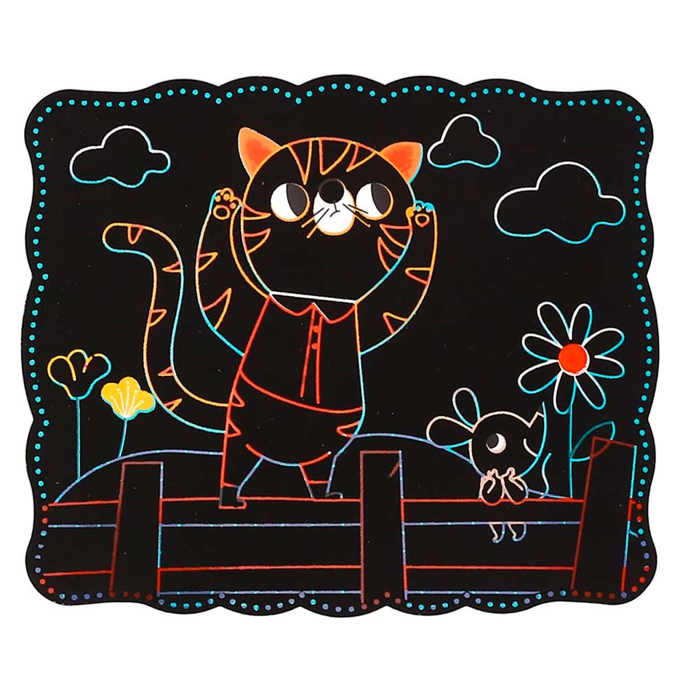 6 láminas scratch de animales mascotas