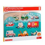 Puzzle vehículos de emergencias con botón