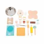 taller de pastelería con accesorios de madera