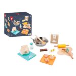 taller de pastelería con accesorios de madera