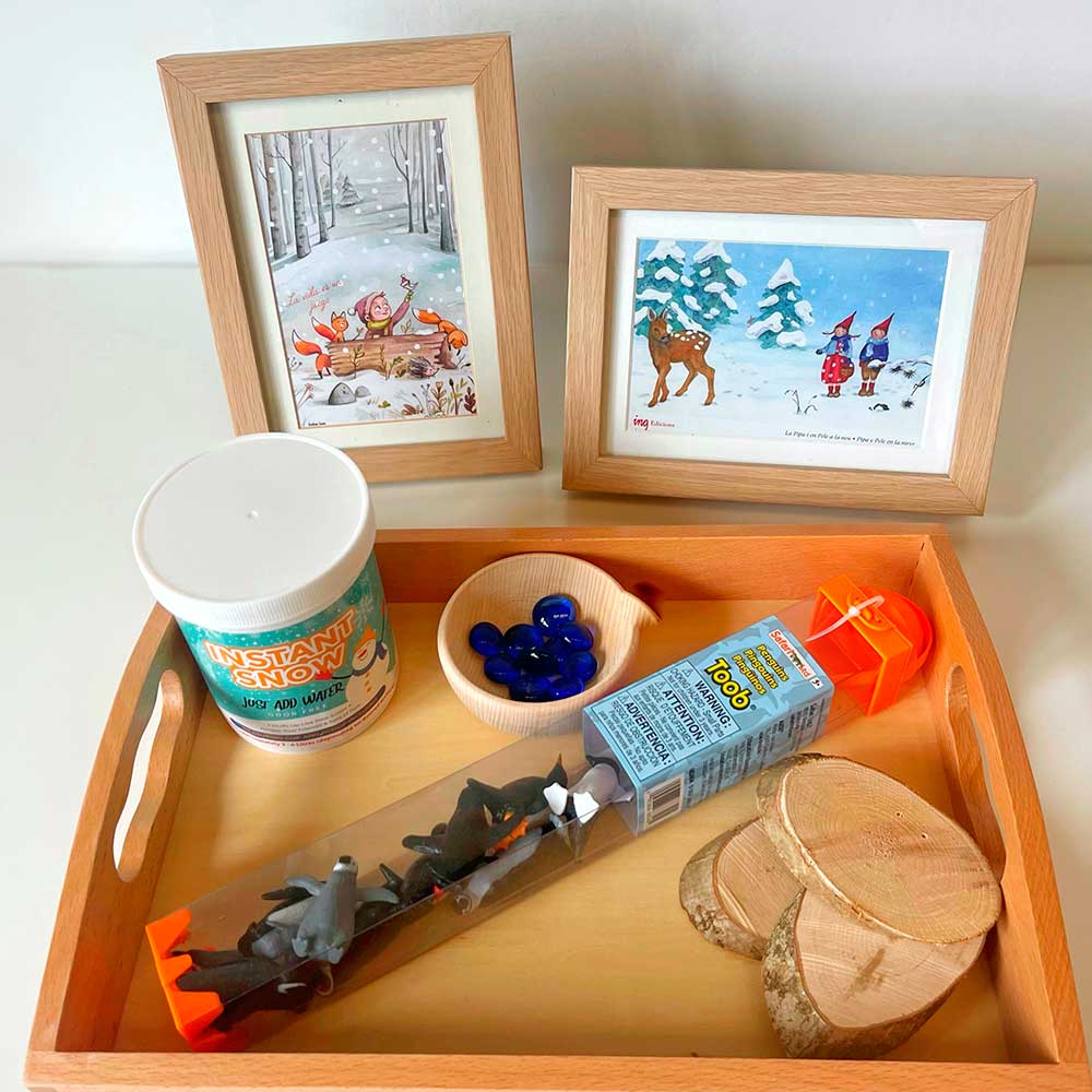 kit sensorial de invierno para mesa de estación