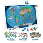 Planisferio magnético del mundo con tarjetas