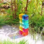 10 cubos gemas translúcidos acrílicos de colores