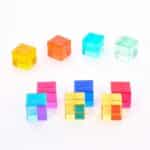 10 cubos gemas translúcidos acrílicos de colores