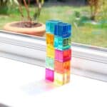 10 cubos gemas translúcidos acrílicos de colores