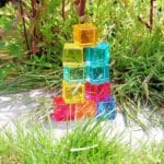10 cubos gemas translúcidos acrílicos de colores