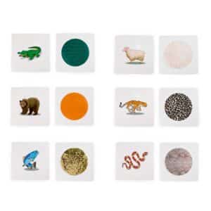 Cartas sensoriales con texturas de animales