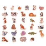 surtido de 30 imanes de animales magnéticos de madera