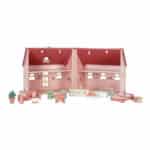 Casa de muñecas de madera rosa portable Little Dutch