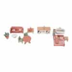 Casa de muñecas de madera rosa portable Little Dutch