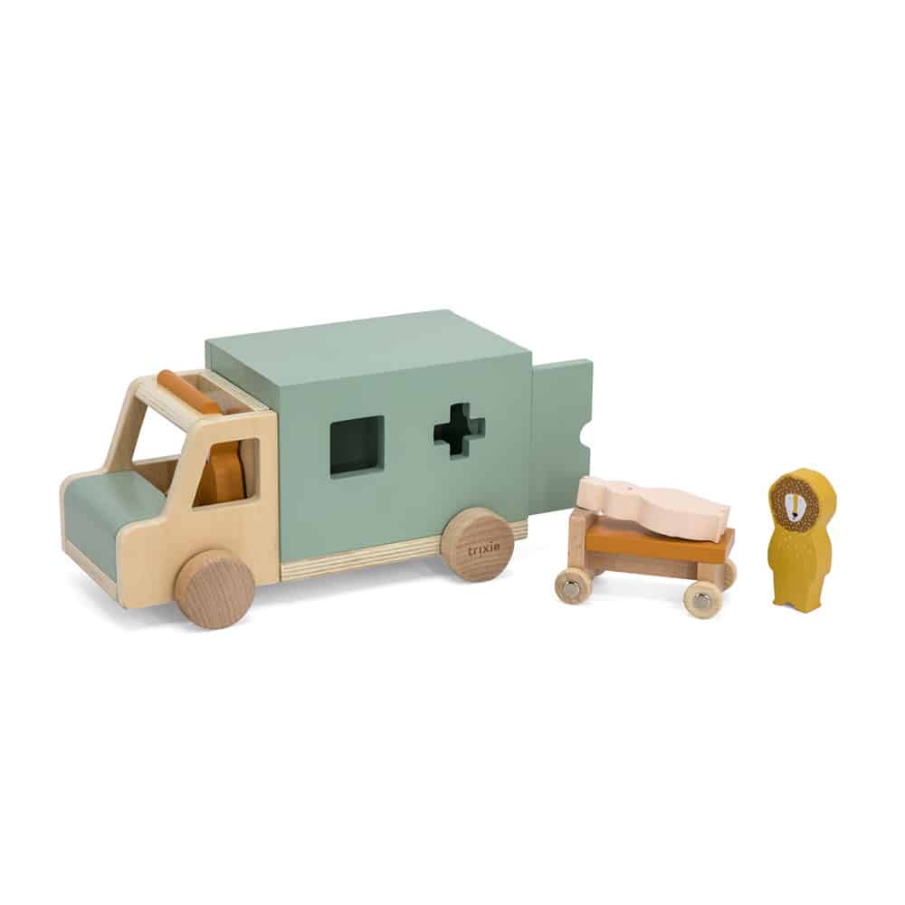Ambulancia de madera con animales trixie Ambulancia de madera con animales trixie