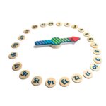 flecha gigante de madera con marcadores de números y colores multijuego