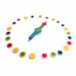 flecha gigante de madera con marcadores de números y colores multijuego