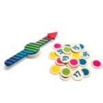 flecha gigante de madera con marcadores de números y colores multijuego