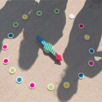 flecha gigante de madera con marcadores de números y colores multijuego